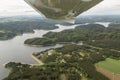 Meander of the river Vltava in the Czech Republic, view from the plane