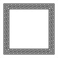 Meander square shaped frame, border with seamless Greek key pattern Royalty Free Stock Photo