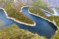 Meander of the Uvac river (Serbia) Royalty Free Stock Photo