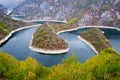 Meander of the Uvac river (Serbia) Royalty Free Stock Photo