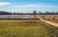 Meandering country road through a Dutch nature reserve Royalty Free Stock Photo