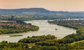 The meandering Danube River near the beautiful town of Esztergom.