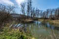 Meandering Odra river in CHKO Poodri in Czech republic Royalty Free Stock Photo