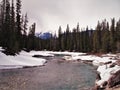 Meandering river on nice winter day