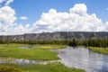 Meandering River through the Yellowstone National Park Royalty Free Stock Photo