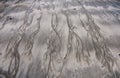 Meandering rivers in the sand Royalty Free Stock Photo