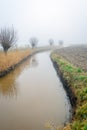 Meandering stream in a rural landscape Royalty Free Stock Photo