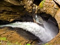 Meandering Trummelbach falls, Interlaken, Bern canton, Switzerland, waterfall in the mountain of Lauterbrunnen valley Royalty Free Stock Photo