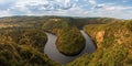 Meanders of Prague river Vltava near Prague