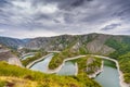 Meanders at rocky river Uvac gorge on sunny day, southwest Serbia