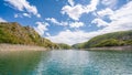 Meanders at rocky river Uvac gorge on sunny day, southwest Serbia.