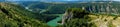 Meanders at rocky river Uvac gorge on sunny morning