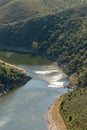 Meanders of the Tagus river as it passes through Monfague through Extremadura vertical Royalty Free Stock Photo