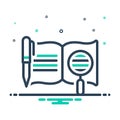 Mix icon for Meaning, means and book Royalty Free Stock Photo