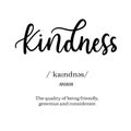 Meaning of word kindness on inspirational poster