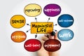 Meaningful Life mind map with marker, concept for presentations and reports Royalty Free Stock Photo