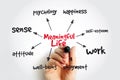 Meaningful Life mind map with marker, concept for presentations and reports Royalty Free Stock Photo