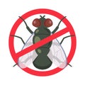 A means of protection against house flies. crossed out symbol. Royalty Free Stock Photo