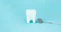 Means to care for the oral cavity. Concept of oral hygiene in the family. Whitening of human tooth, dentist mouth mirror, crystal