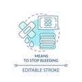 Means to stop bleeding turquoise concept icon