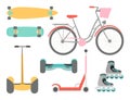 Means of transport vector icons set Royalty Free Stock Photo