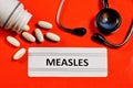 Measles is an infectious viral disease. with high fever, inflammation of the mucous membranes of the mouth and upper respiratory