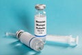 Measles Mumps Rubella Vaccine Vials With Syringe