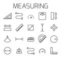 Measuirng related vector icon set. Royalty Free Stock Photo