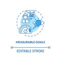 Measurable goals concept icon