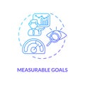 Measurable goals concept icon