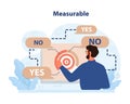 Measurable outcomes visualized. Flat vector Royalty Free Stock Photo