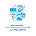 Measurable ROI blue concept icon