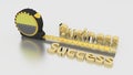 Measure business success concept with tape on white Royalty Free Stock Photo