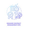 Measure contract management kpis concept icon
