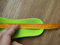 Measure the insole for sneakers