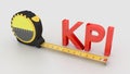 Measure KPI concept with tape and 3D text