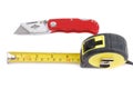 Measure meter and carpet knife