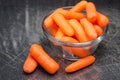 Measure one cup of Baby Carrots Royalty Free Stock Photo