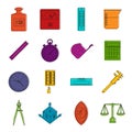 Measure precision icons doodle set