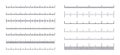 Measure scale. Ruler with meter, centimeter or inch marks, line length graphic with no numbers. Vector measurement scale