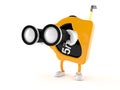 Measure tape character with binoculars Royalty Free Stock Photo