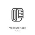 measure tape icon vector from fashion collection. Thin line measure tape outline icon vector illustration. Outline, thin line Royalty Free Stock Photo