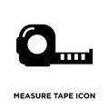 Measure tape icon vector isolated on white background, logo concept of Measure tape sign on transparent background, black filled Royalty Free Stock Photo