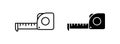 Measure tape icon vector set. Outline measuring symbol