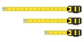 Measure tape vector meter isolated scale. Yellow ruler measure tape centimeter inch Royalty Free Stock Photo