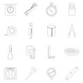 Measure tools icon set outline