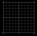 Measured grid. Graph plotting grid. Corner ruler with measurement isolated on the black background. Vector graph paper