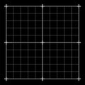 Measured grid. Graph plotting grid. Corner ruler with measurement isolated on the black background. Vector graph paper