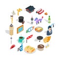 Measured life icons set, isometric style