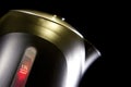 Measured mark water level of the electric kettle close up Royalty Free Stock Photo